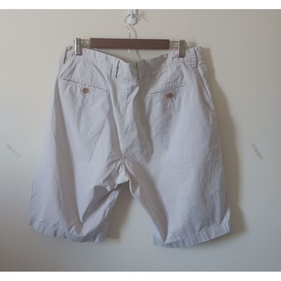 J.Crew Club Mens Chino Shorts Mid Rise Flat Front Beige Tan Khaki Size 35W - Picture 2 of 8